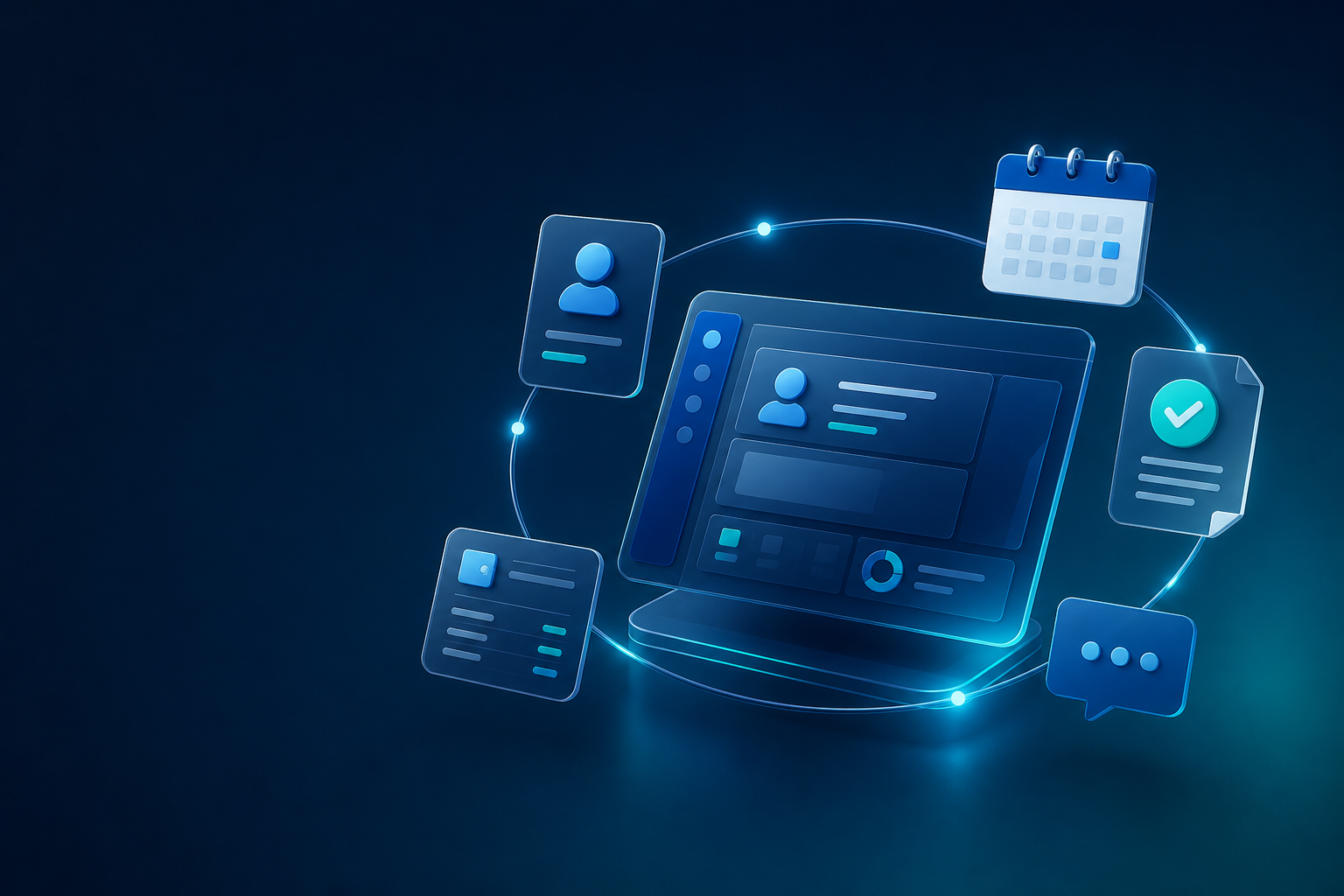 A connected school information platform linking records, schedules, documents, messages, and operations